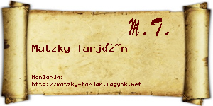 Matzky Tarján névjegykártya